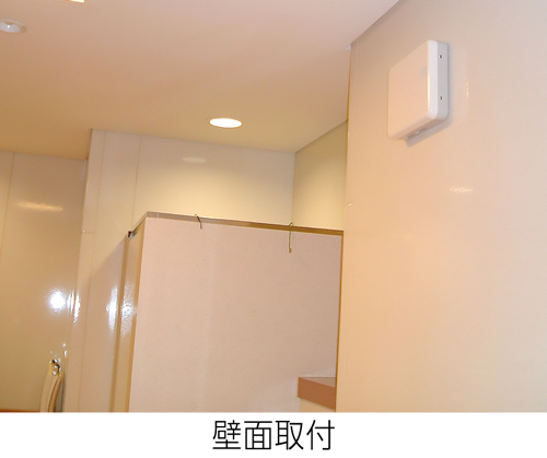 トイレの壁面に取り付けたミニフォレストバッテリー