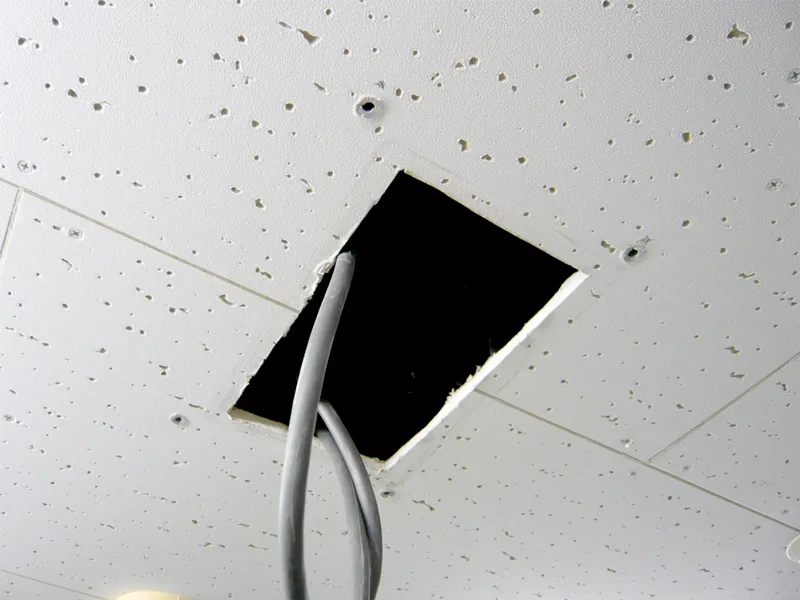 オゾン脱臭器を外した天井