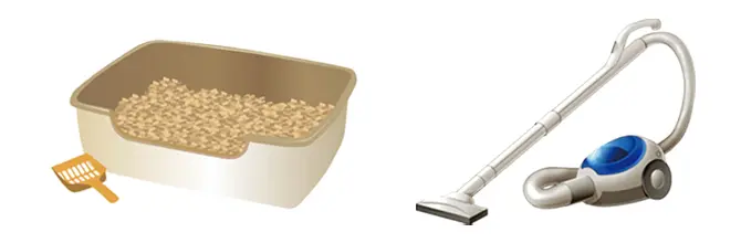 ペットトイレと掃除機のイメージ